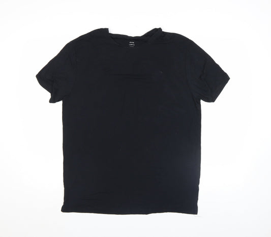 John Lewis & Partners Women's Black Modal Rich Short Sleeve T-Shirt M