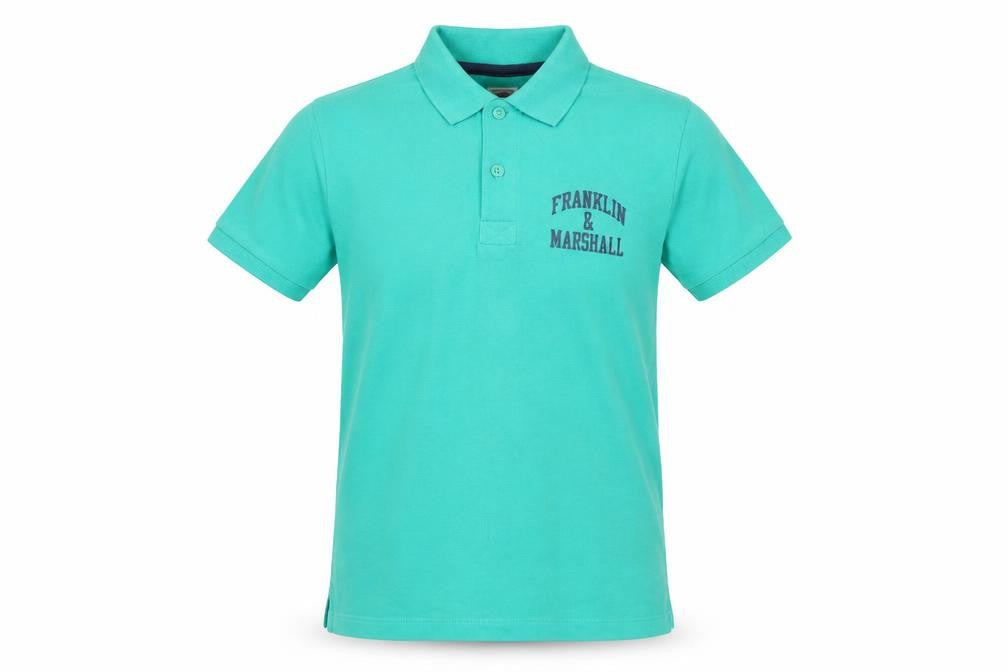 Franklin & Marshall Boys Green 10-11 Years Polo Shirt Cotton Logo Top