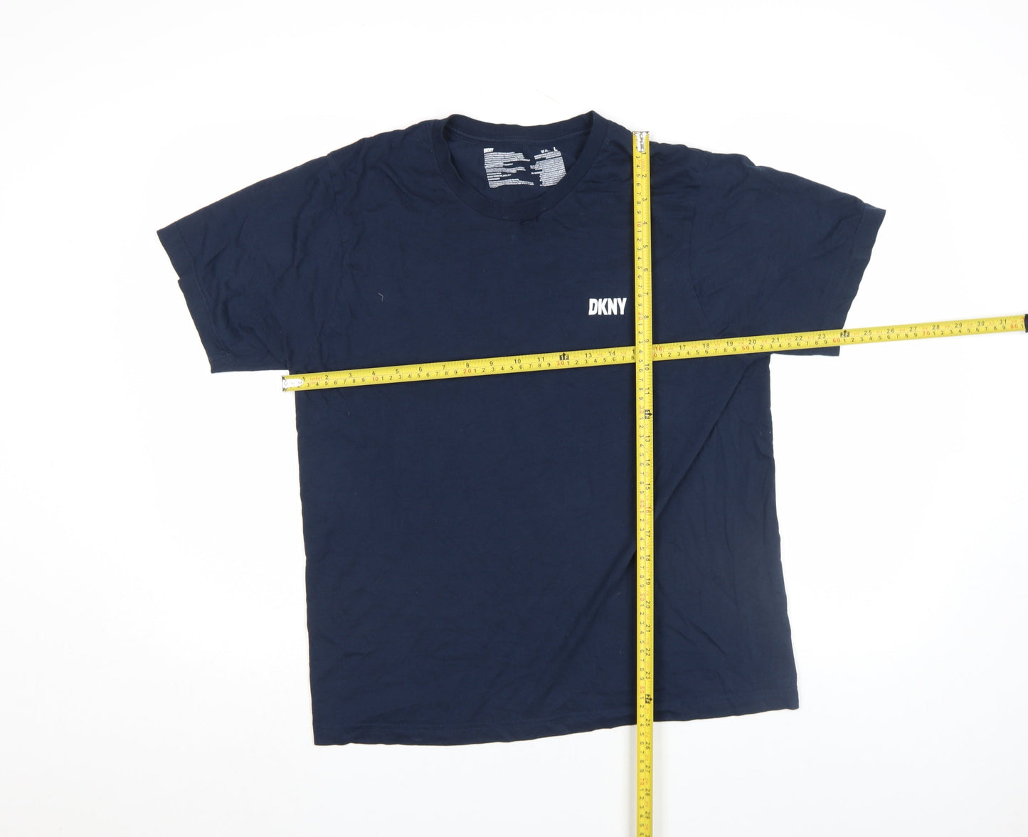DKNY Men's Blue Cotton Crew Neck Short Sleeve T-Shirt Size L