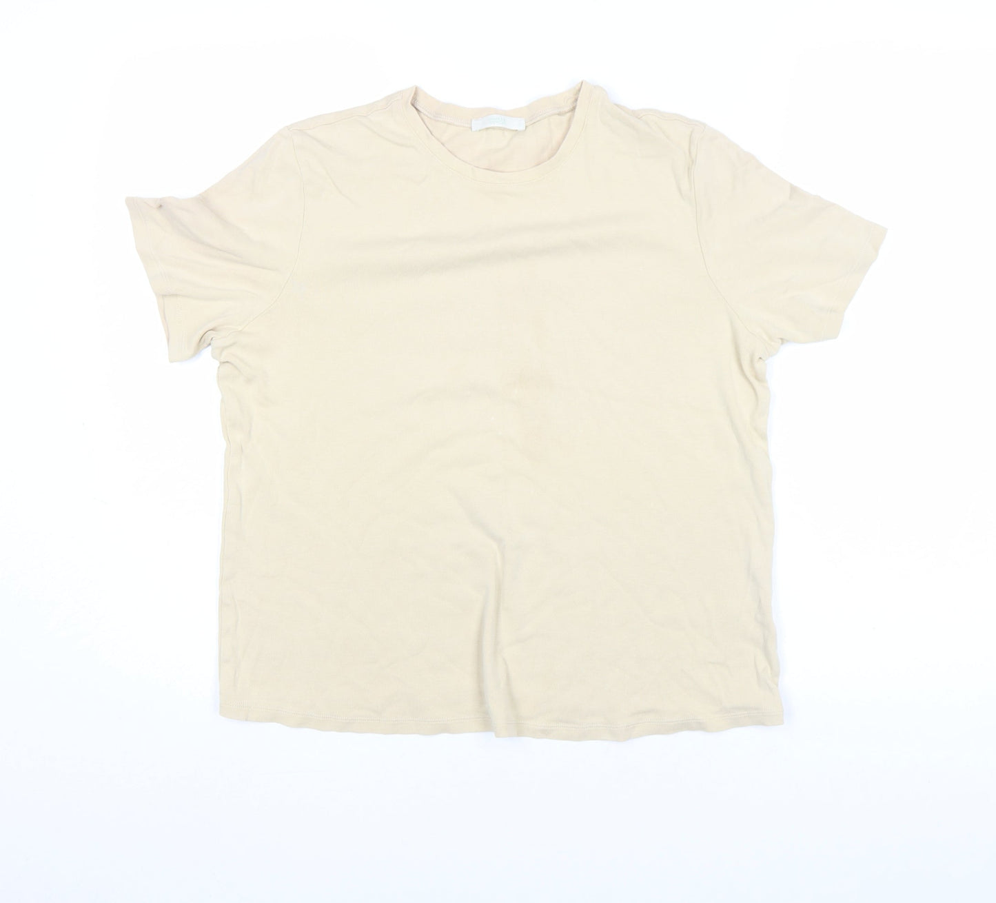 Whistles Womens Beige T-Shirt Size L Short Sleeve Cotton Basic Top