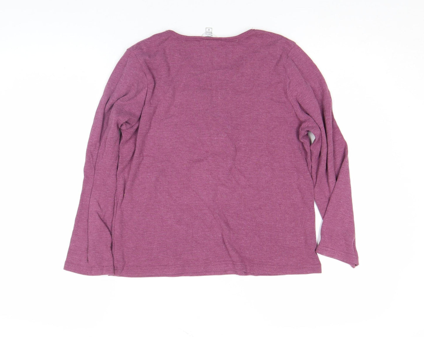Klass Women’s Purple Long Sleeve Ruffle Button Tunic Blouse Size M