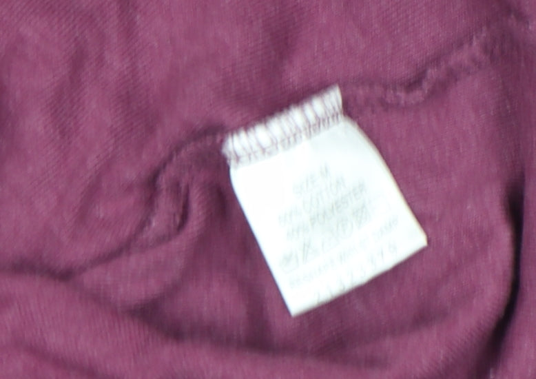 Klass Women’s Purple Long Sleeve Ruffle Button Tunic Blouse Size M