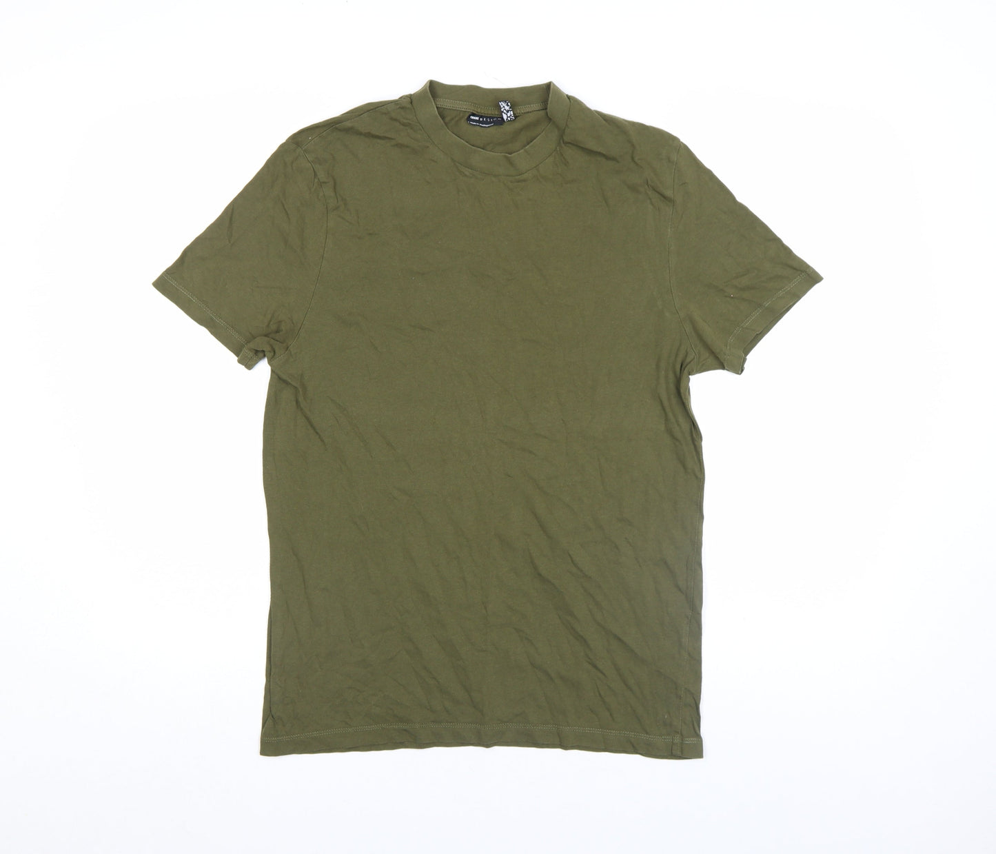 ASOS DESIGN Men’s Green Cotton Crew Neck Short Sleeve T-Shirt Size S