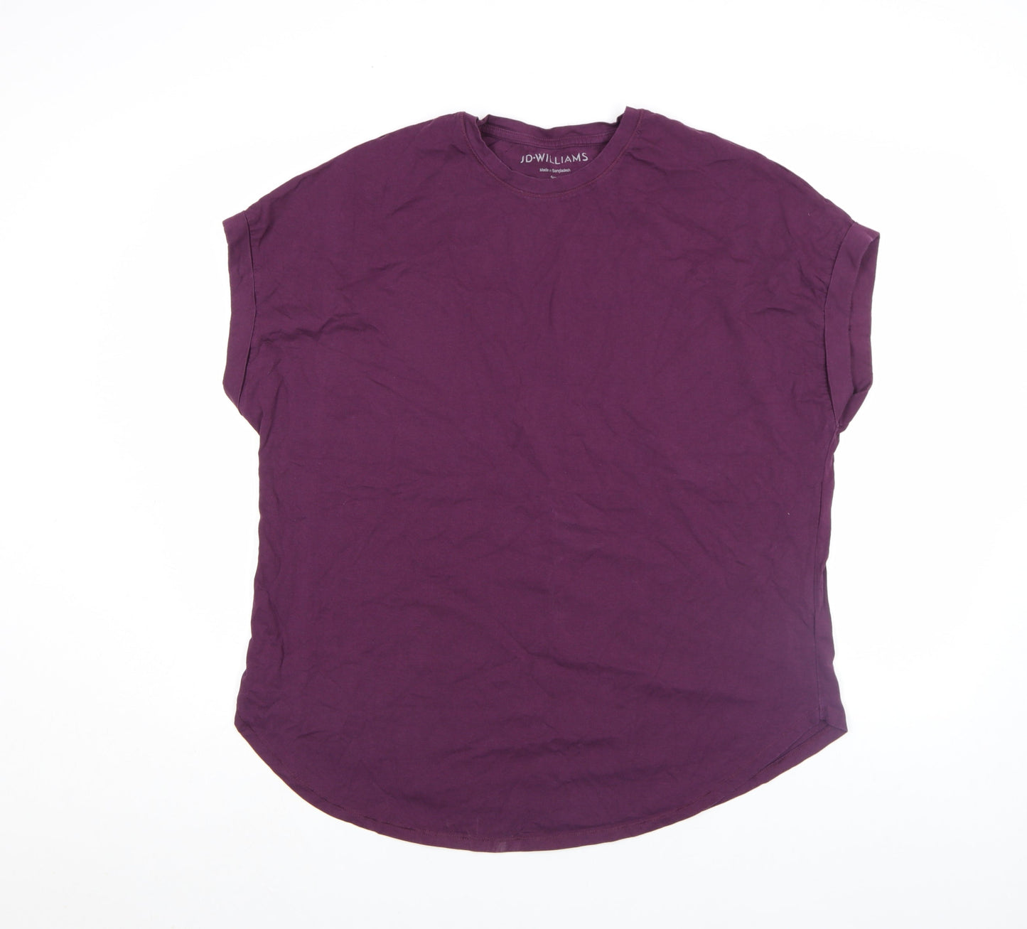 JD Williams Women's Purple Size 20 Basic Crew Neck Short Sleeve T-Shirt