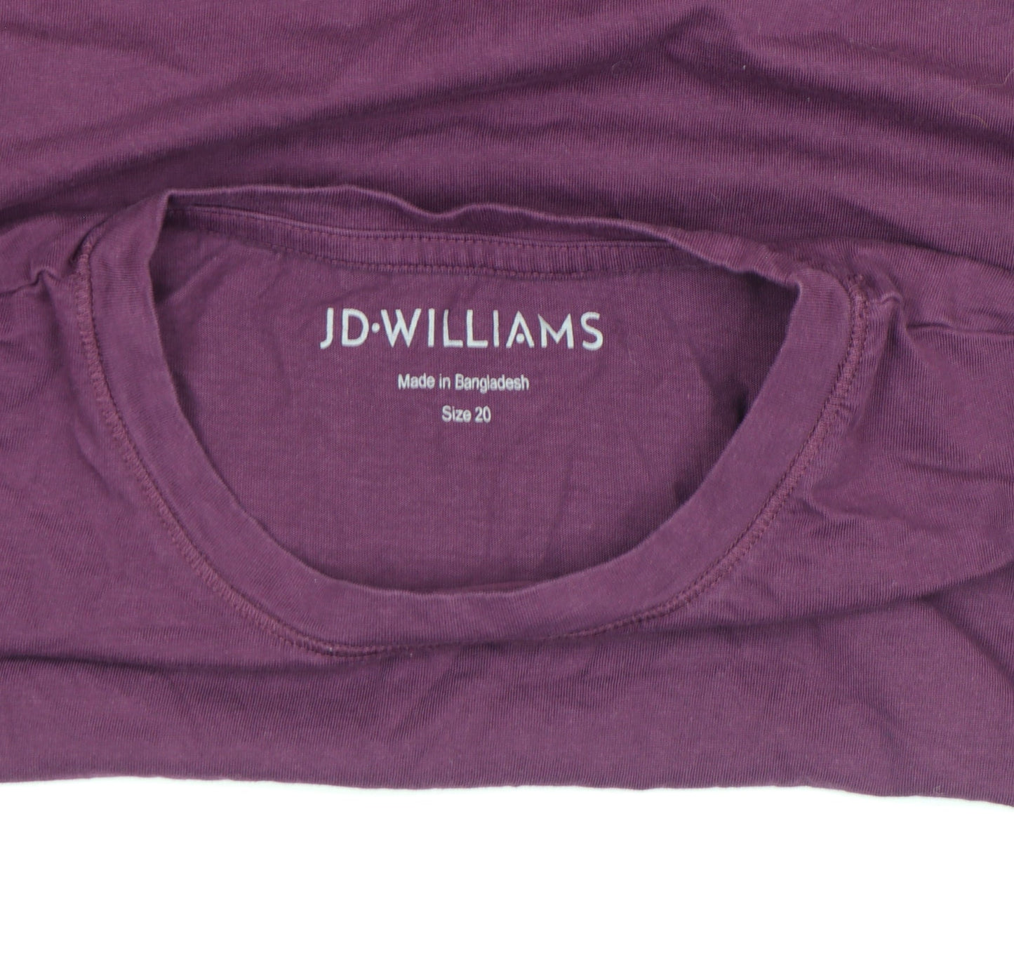 JD Williams Women's Purple Size 20 Basic Crew Neck Short Sleeve T-Shirt