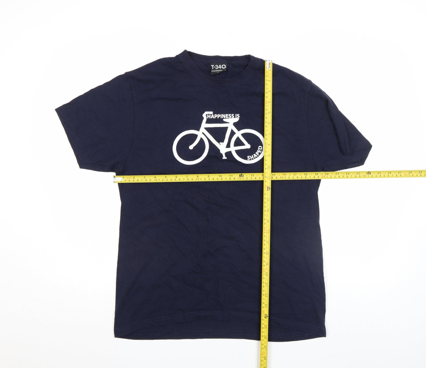 T-34 Unisex Blue Cycling Graphic Cotton T-Shirt M