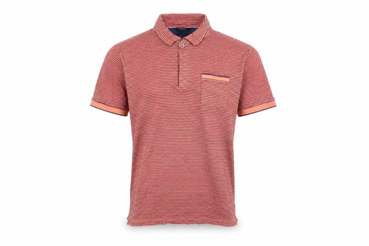 Marks & Spencer Autograph Men's Orange Striped Cotton Polo Shirt Size L