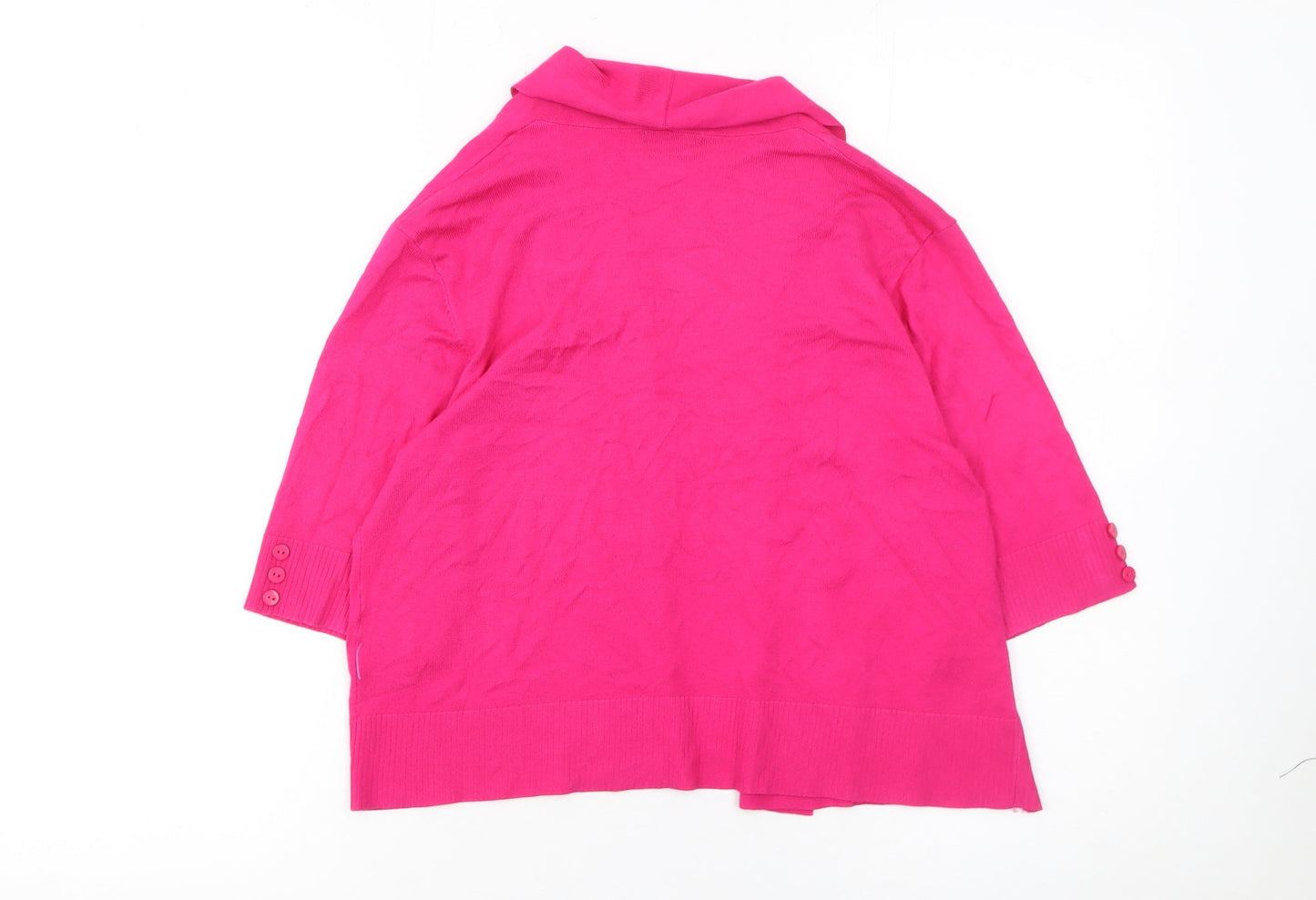 Roman Women’s Pink Short Sleeve Open Cardigan Size 12 Viscose Knit