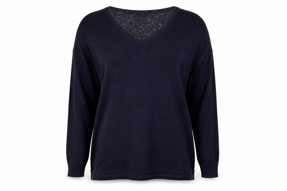 Gap Women’s Blue V-Neck Cotton Knit Pullover Jumper Size L