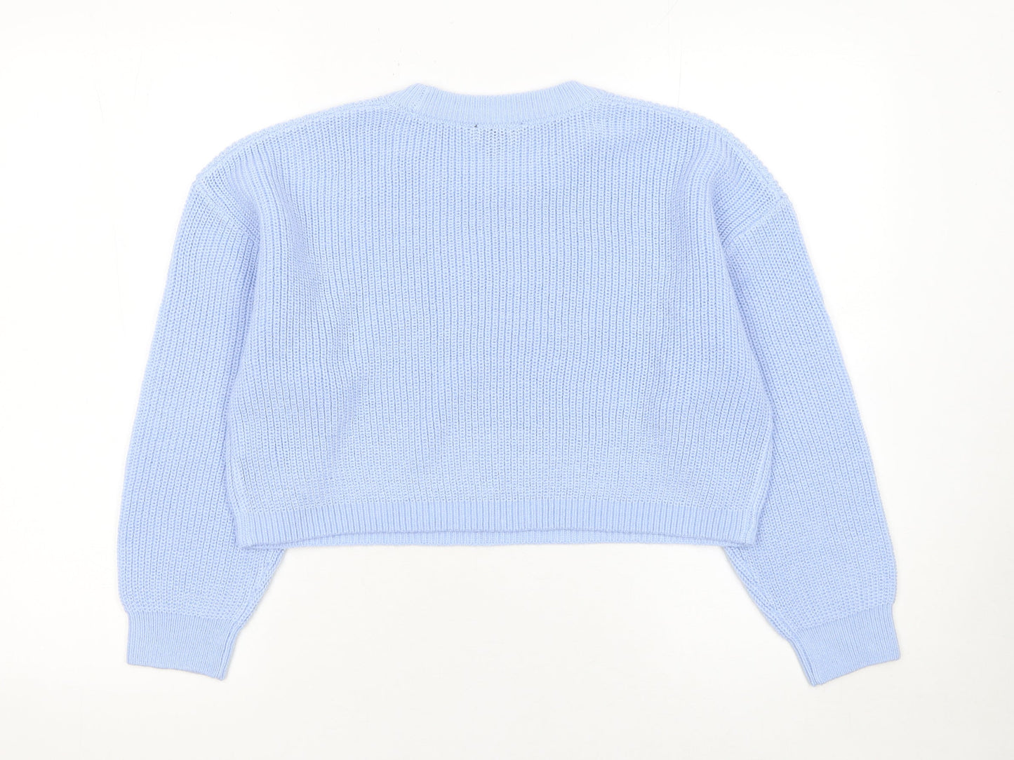 New Look Teens Blue Chunky Knit Crew Neck Pullover Jumper Size 12