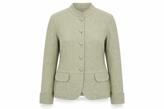 Marks & Spencer Per Una Women's Green Linen Blend Tailored Blazer Size 12