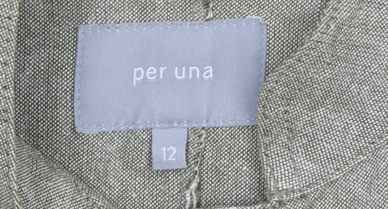 Marks and Spencer Per Una Women's Green Linen Blend Tailored Blazer Size 12