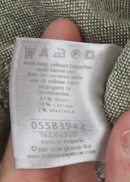 Marks and Spencer Per Una Women's Green Linen Blend Tailored Blazer Size 12