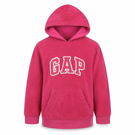 GAP Kids Girls Pink Fleece Pullover Hoodie Size 10 Years Logo Hooded Sweatshirt