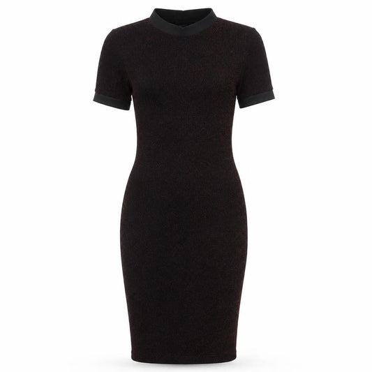 Missguided Women’s Black Metallic Bodycon Dress Size 8 Short Sleeve