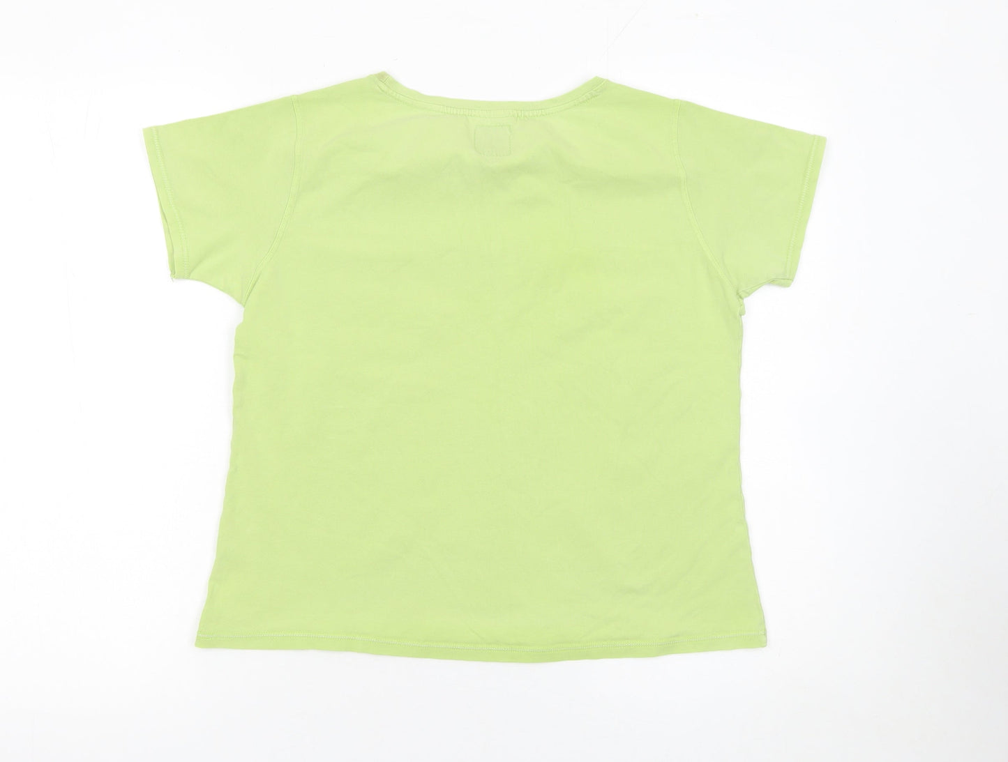 Wimbledon Womens Green Size 16 Cotton T-Shirt Short Sleeve