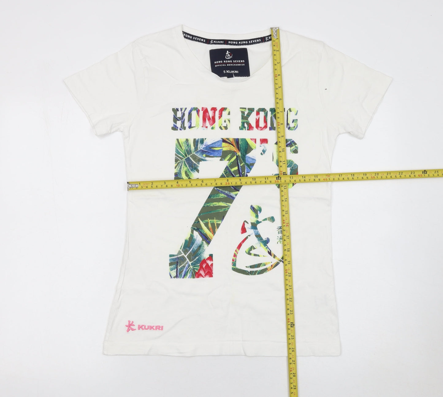 Kukri Womens White Hong Kong Sevens Graphic Cotton T-Shirt Size 10