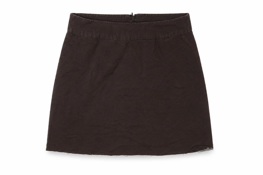 Laura Ashley Women Brown Linen Short Straight Skirt Size 16