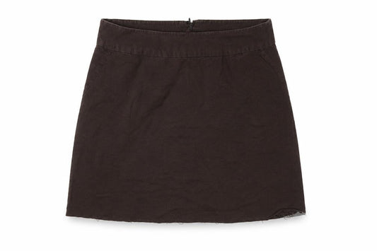 Laura Ashley Women Brown Linen Short Straight Skirt Size 16