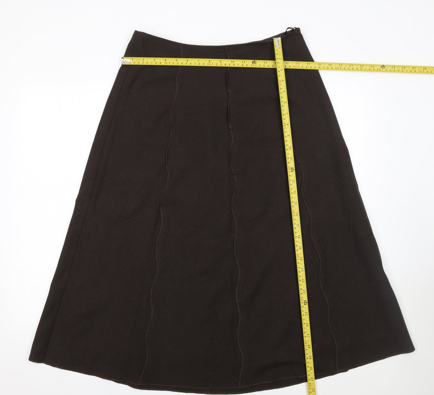Per Una Women's Brown A-Line Midi Skirt Size 12 Lined Polyester