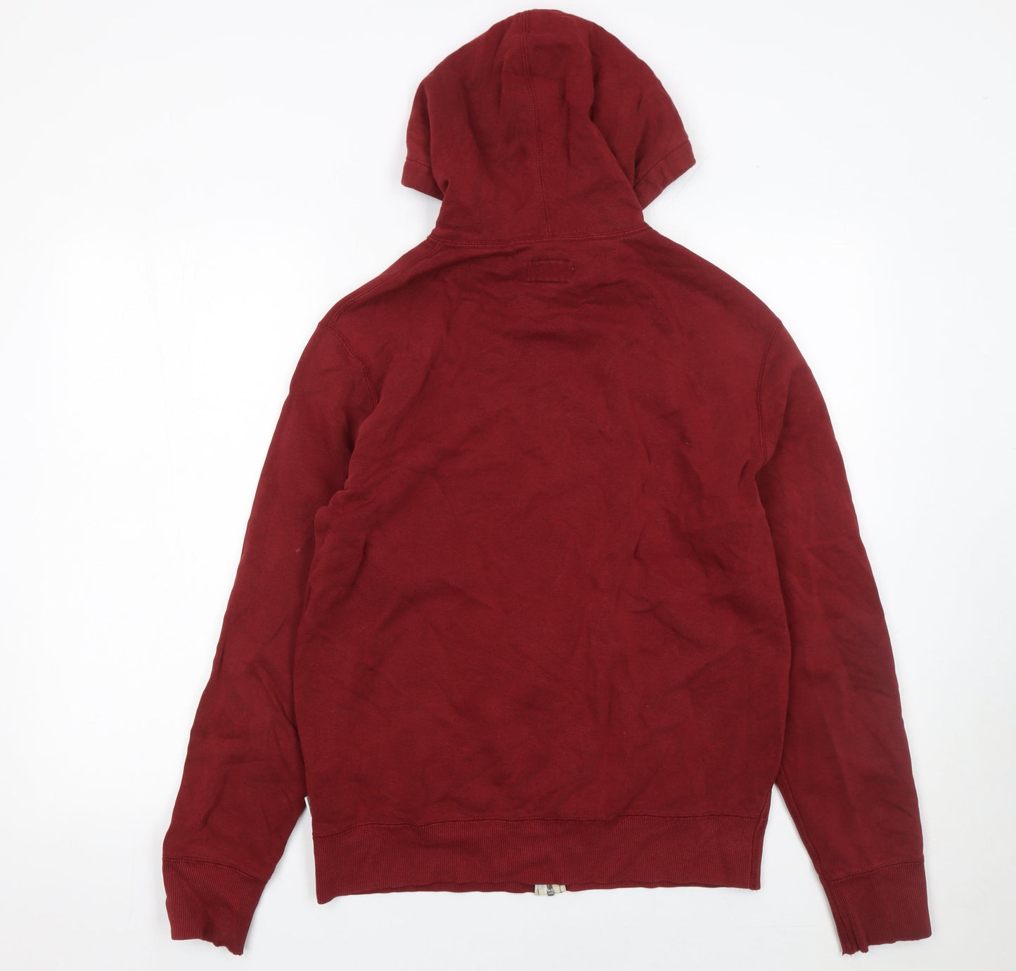 Converse Men's Red Full Zip Hoodie Size S Cotton Blend