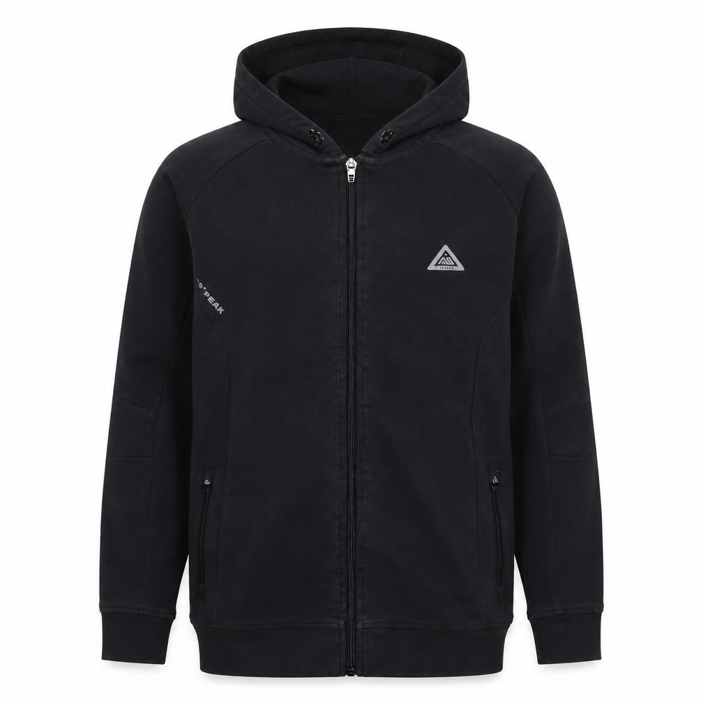 -9° PEAK Boys Black Full Zip Hoodie 12-13 Years Outdoor Fleece