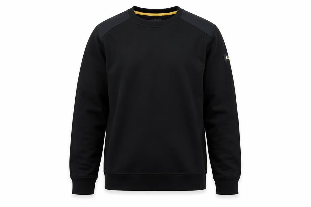 CAT Men's Black Pullover Crew Neck Sweatshirt Size S Regular Fit