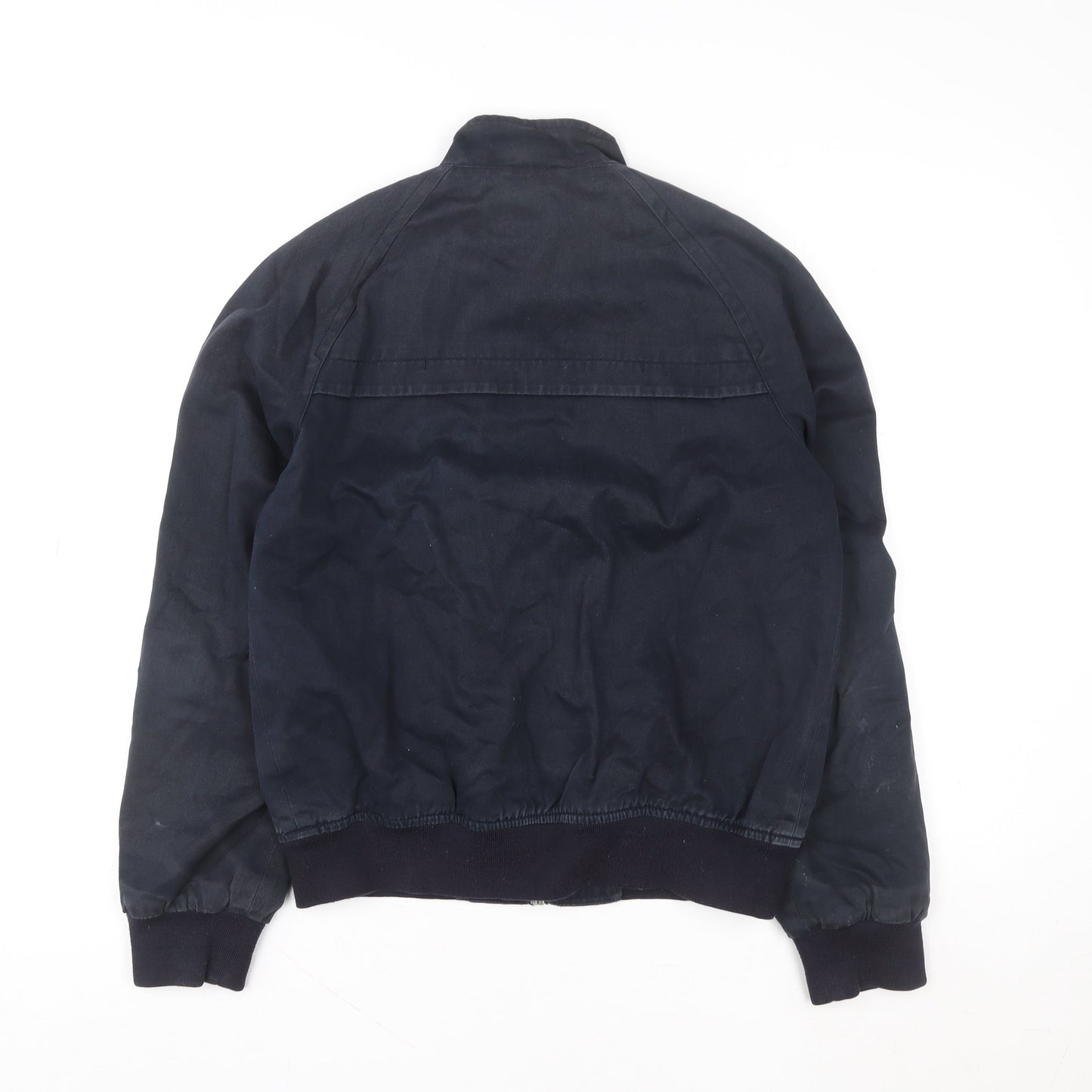 Topman Men's Blue Bomber Jacket S Regular Cotton Blend Casual