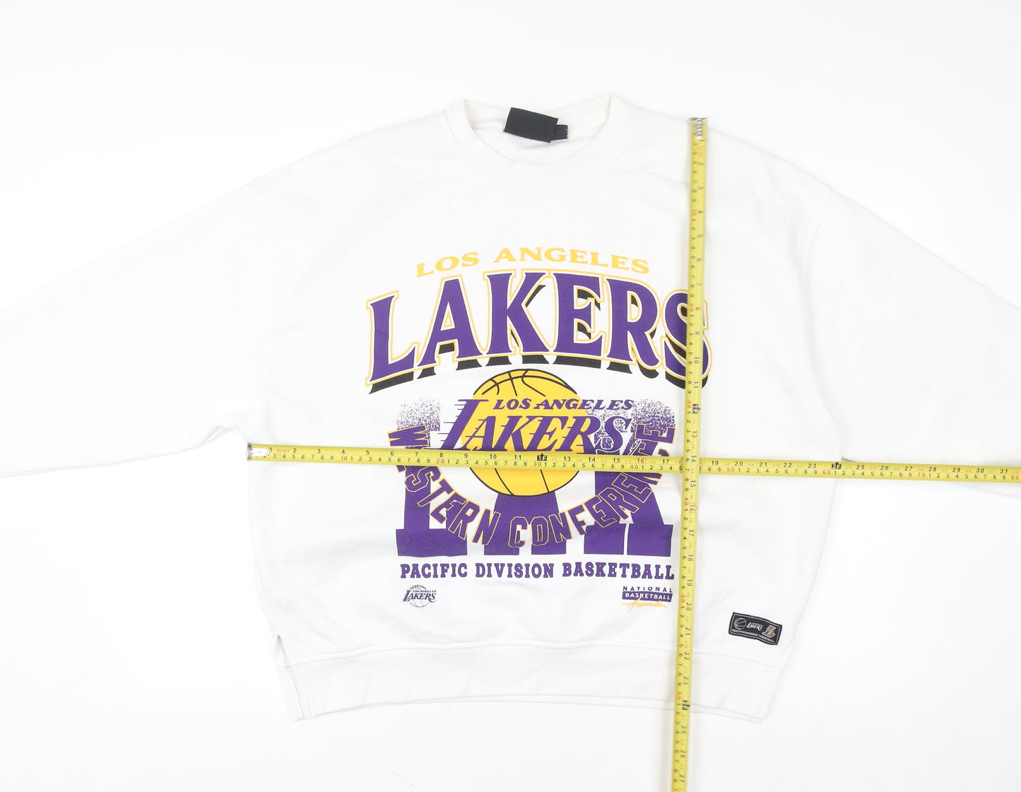 NBA Los Angeles Lakers White Crew Neck Sweatshirt Women S