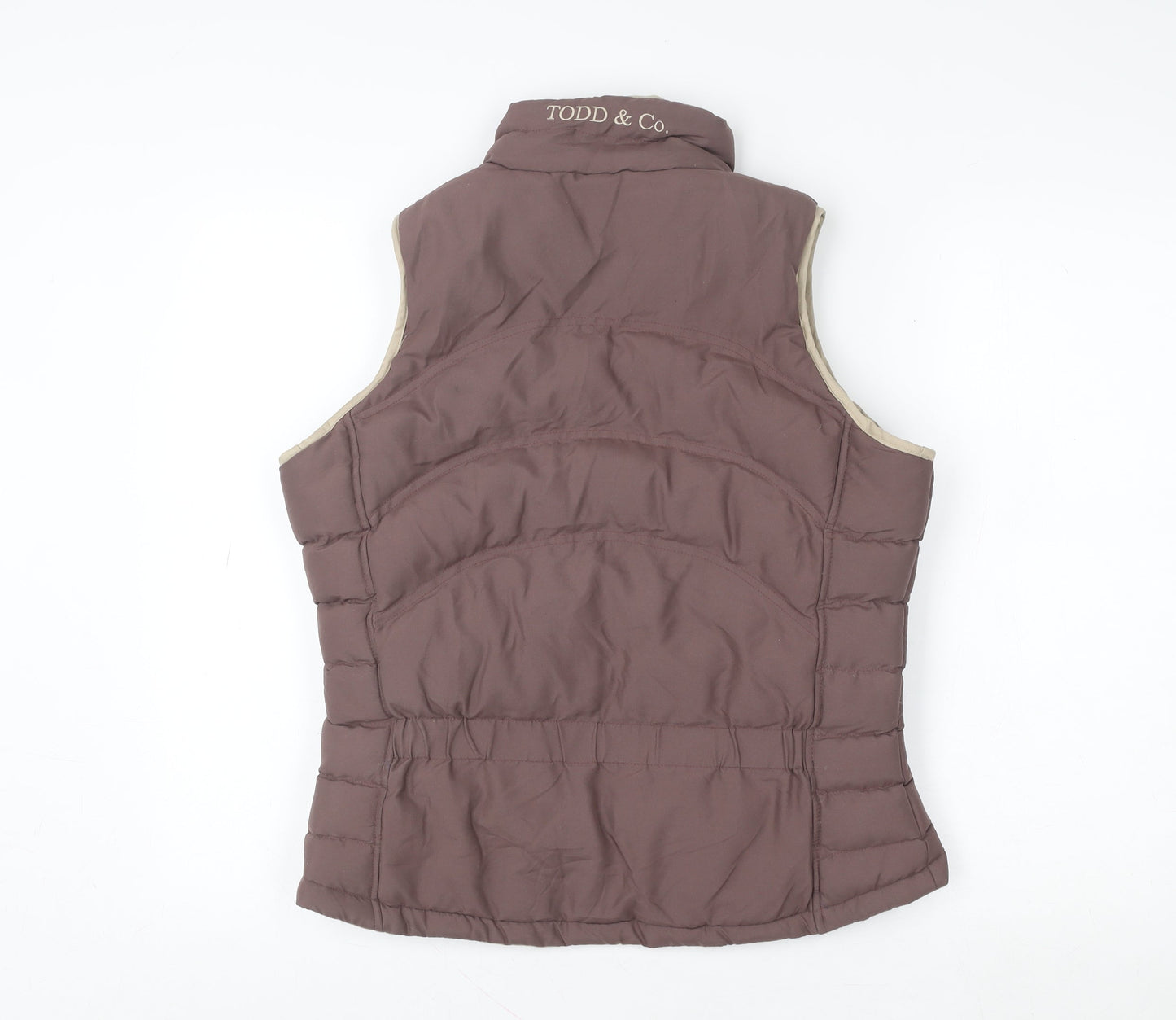 Todd & Co. Women's Brown Puffer Waistcoat Size 10 Sleeveless Gilet