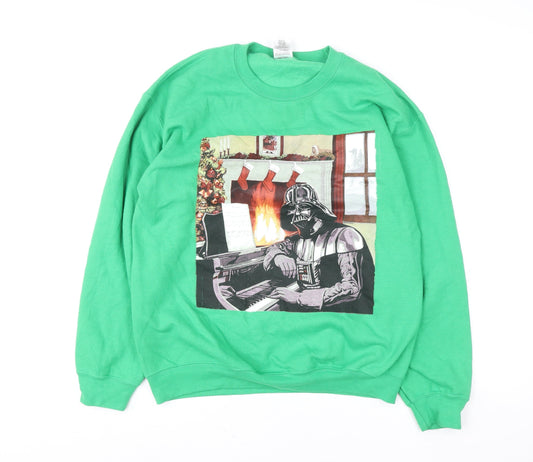 Preloved Star Wars Men’s Green Darth Vader Christmas Sweatshirt Size M - Front