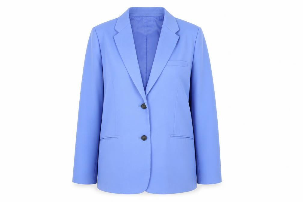 Zara Women Blue XL Blouse Basic Collared Long Sleeve Workwear