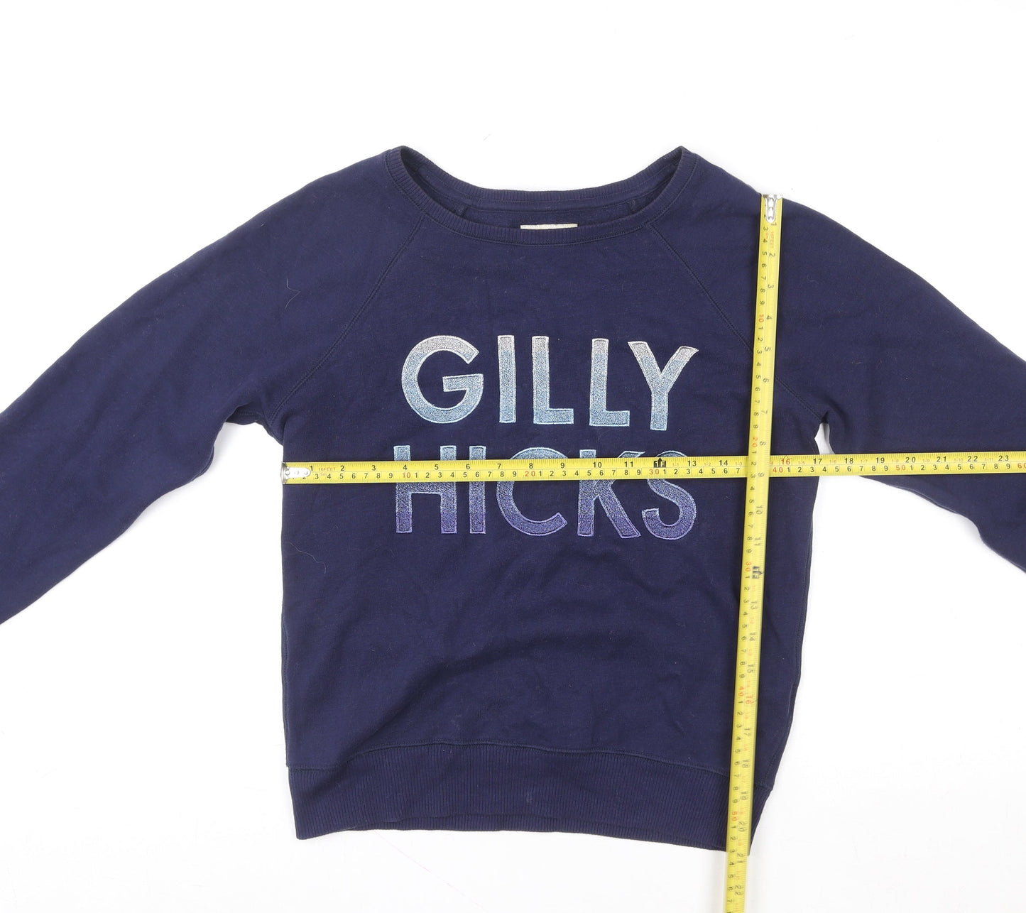 Gilly Hicks by Hollister Women's Navy Pullover Sweatshirt XS Raglan Fit
