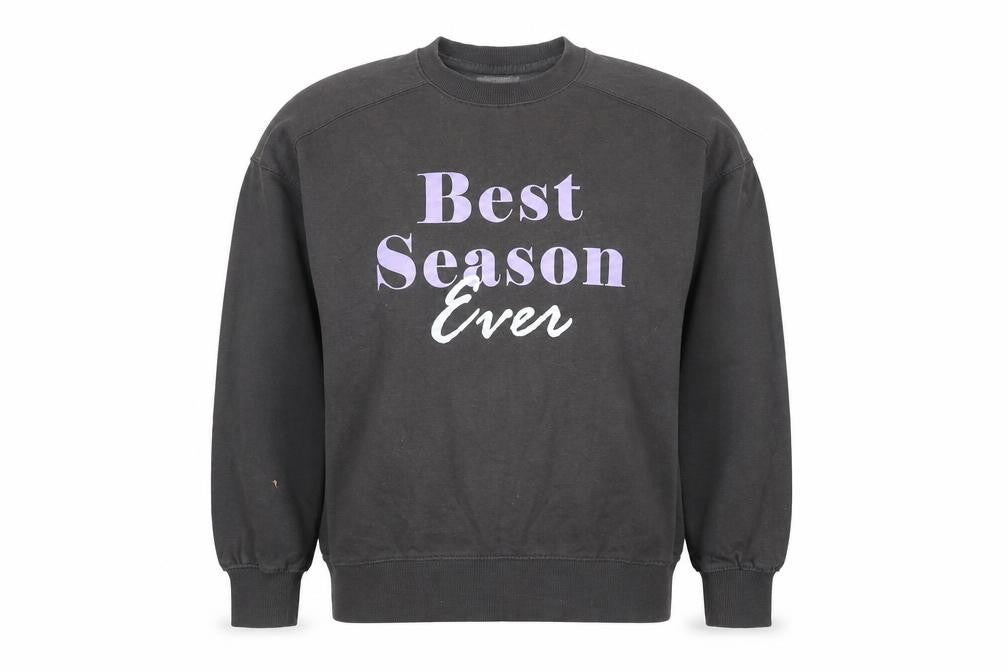 Lefties Women Black Cotton Blend Pullover Sweatshirt Size 12 'Best Season Ever'