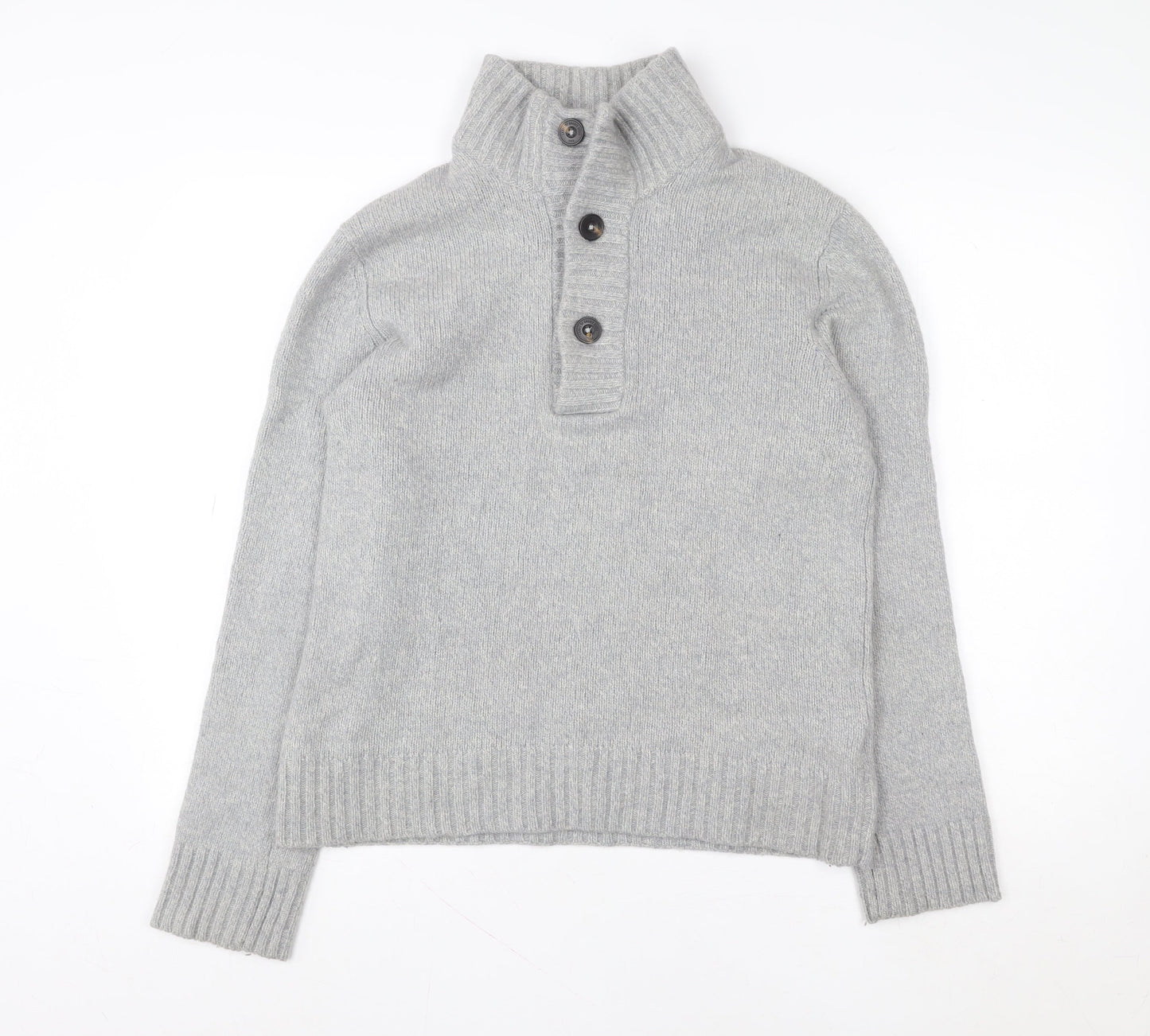 H&M L.O.G.G. Grey Wool Blend Henley Jumper Women’s Size L