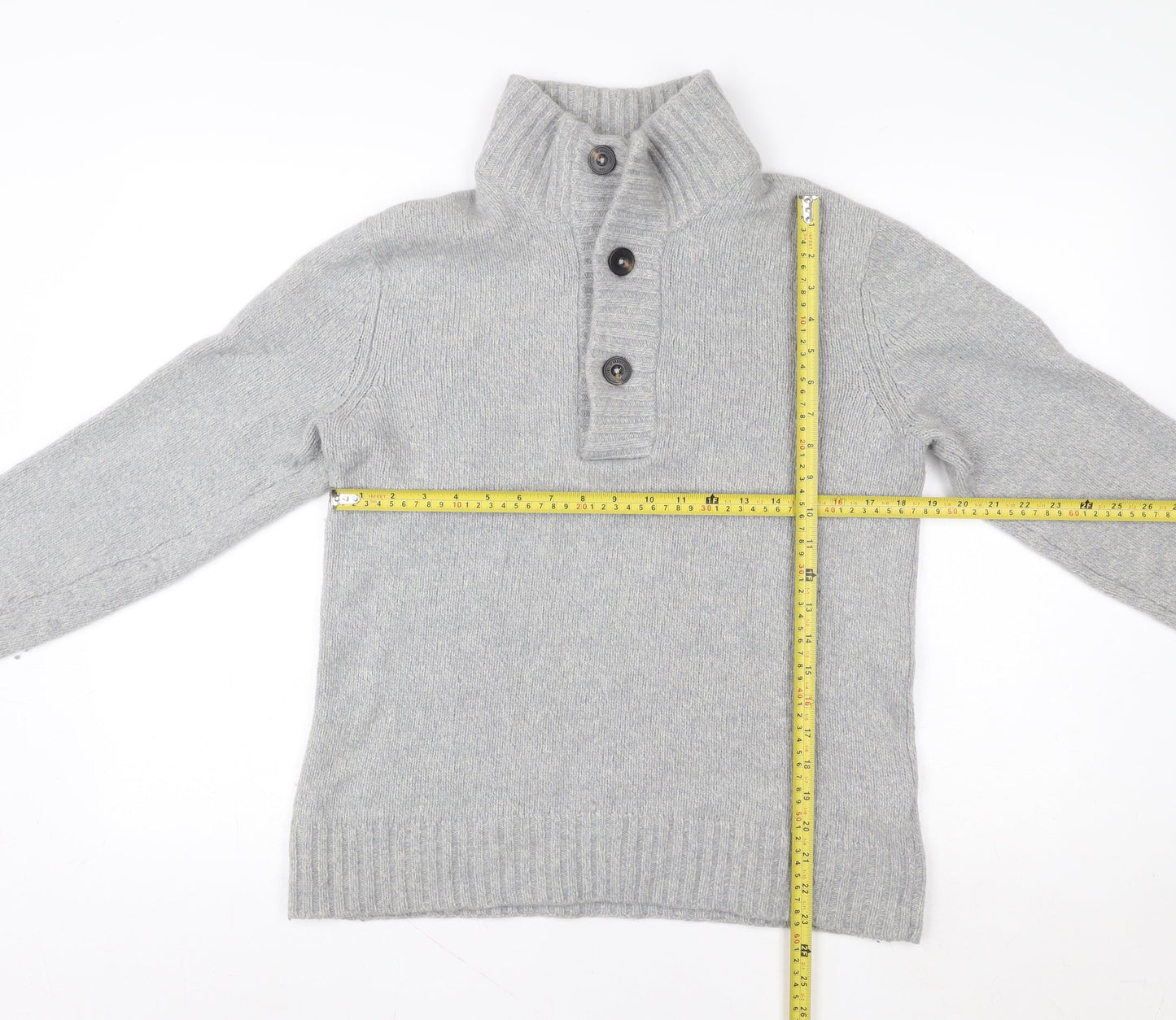 H&M L.O.G.G. Grey Wool Blend Henley Jumper Women’s Size L