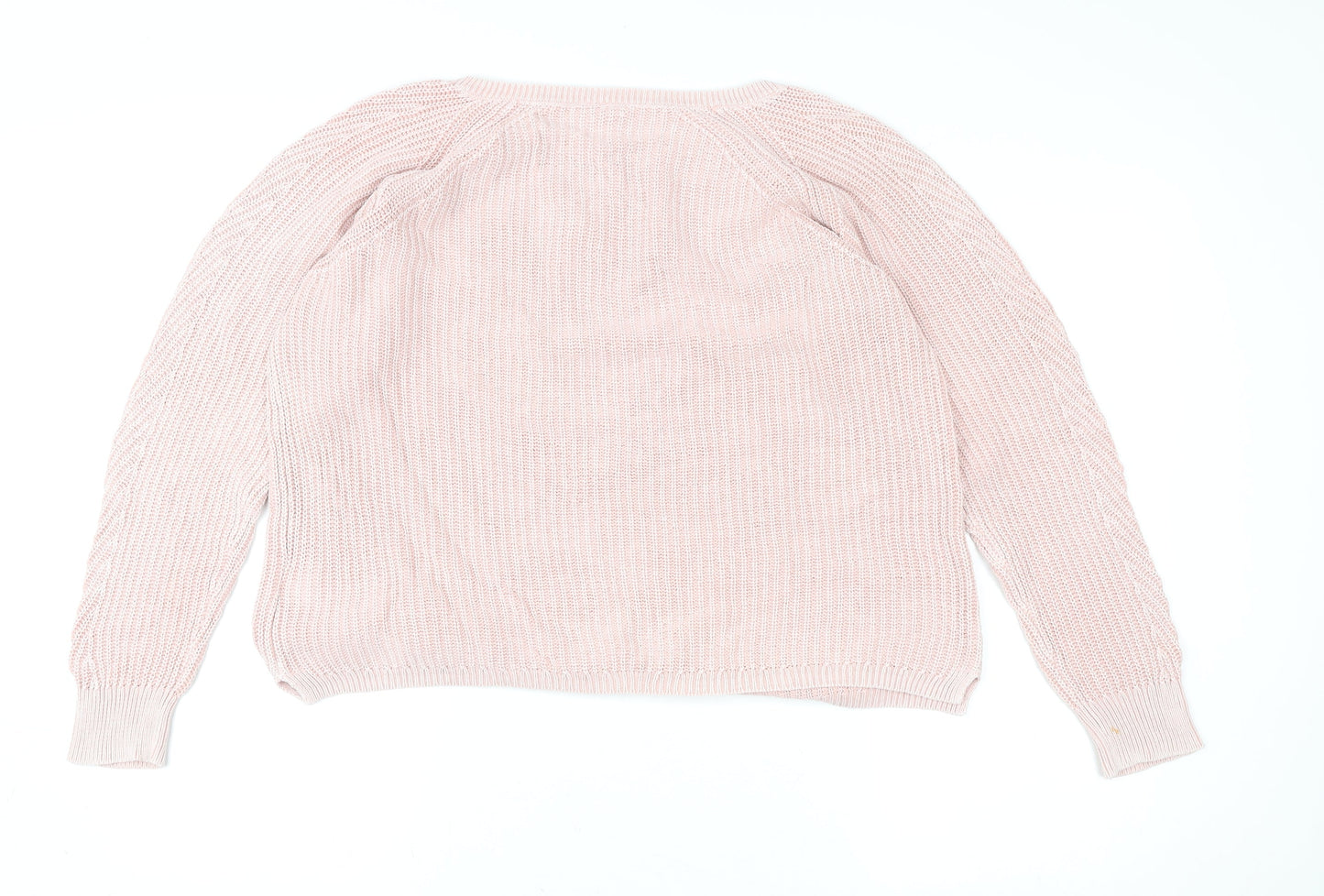 GAP Women Pink Knitted Pullover Sweater Medium Cotton Blend