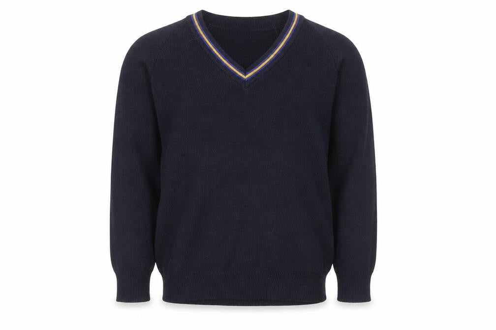 Stevensons Boys Black V-Neck School Knitted Acrylic Pullover 32in