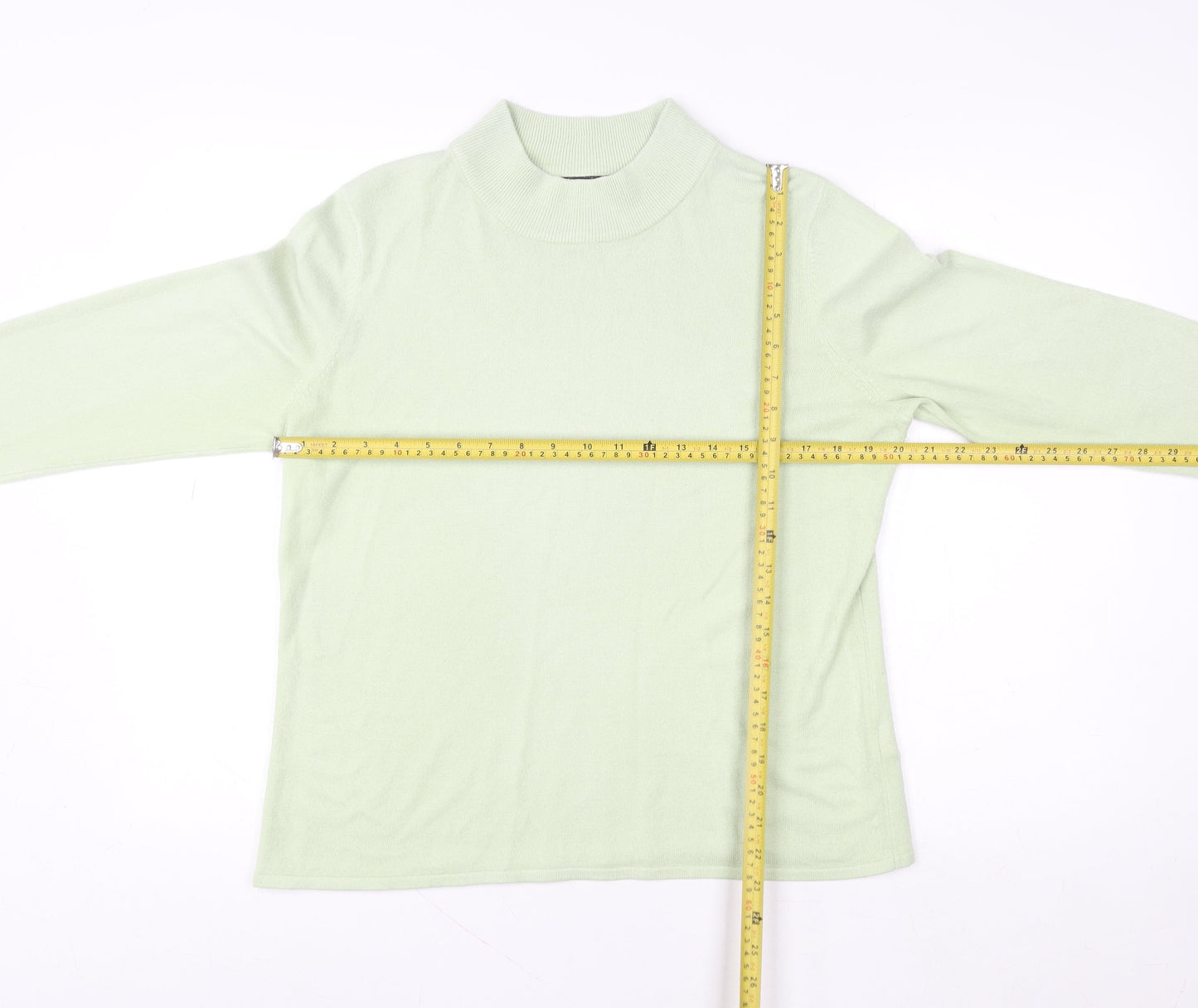 Bonmarché Women's Green Acrylic Long Sleeve Pullover Jumper M