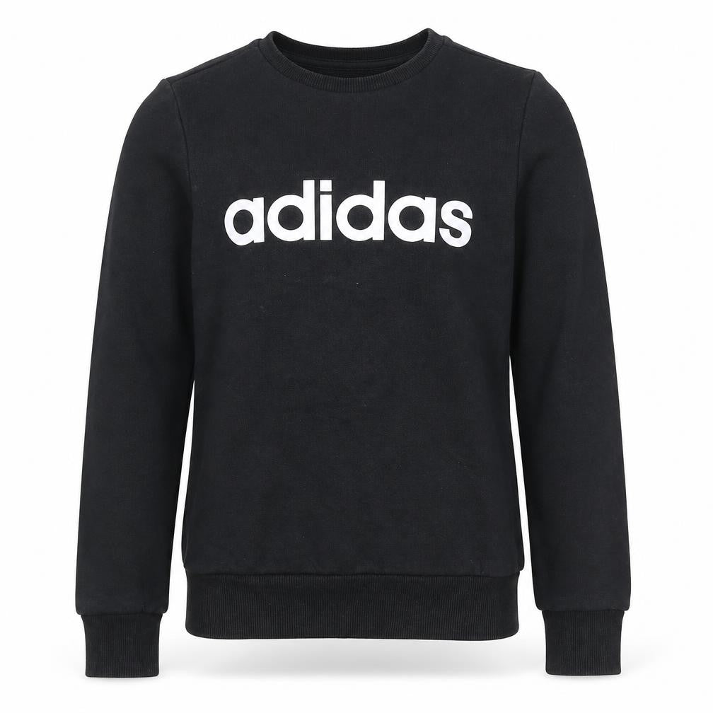 Adidas Boys Black Logo Pullover Sweatshirt 11-12 Years Regular Fit