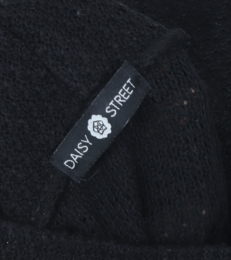 Daisy Street Women’s Black Roll Neck Pullover Sweatshirt Size S