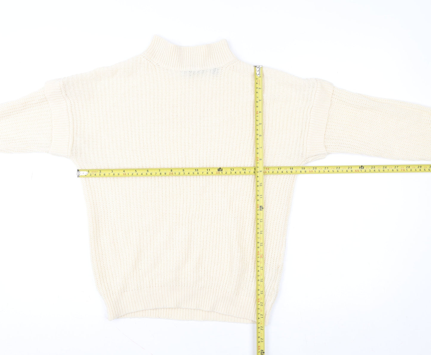 Brave Soul Women Ivory Knit Pullover Sweater Small
