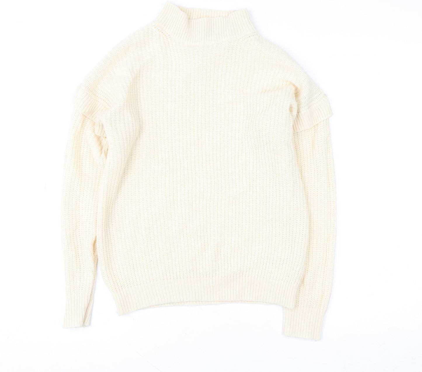 Brave Soul Women Ivory Knit Pullover Sweater Small