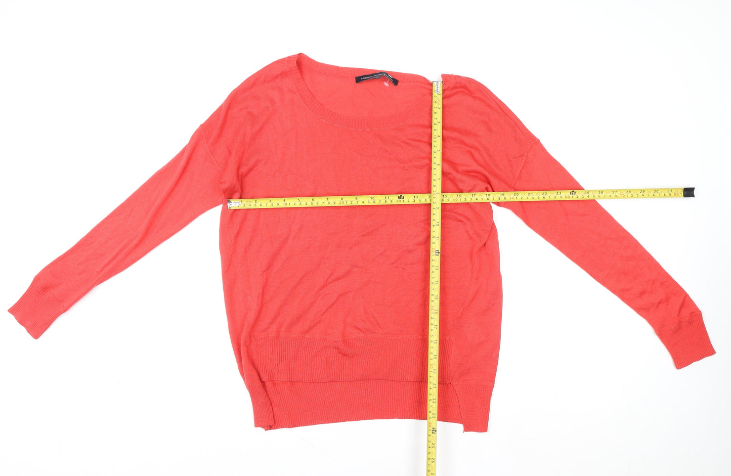 French Connection Women Coral Pullover Sweater Medium Cotton Blend
