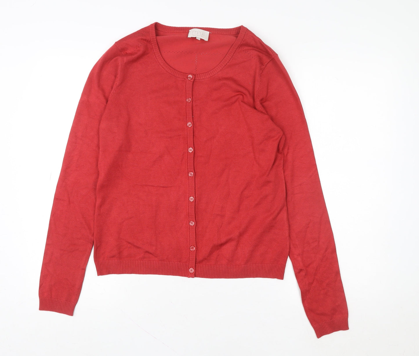 Minus Women Red Long Sleeve Button Cardigan L Knit Jumper