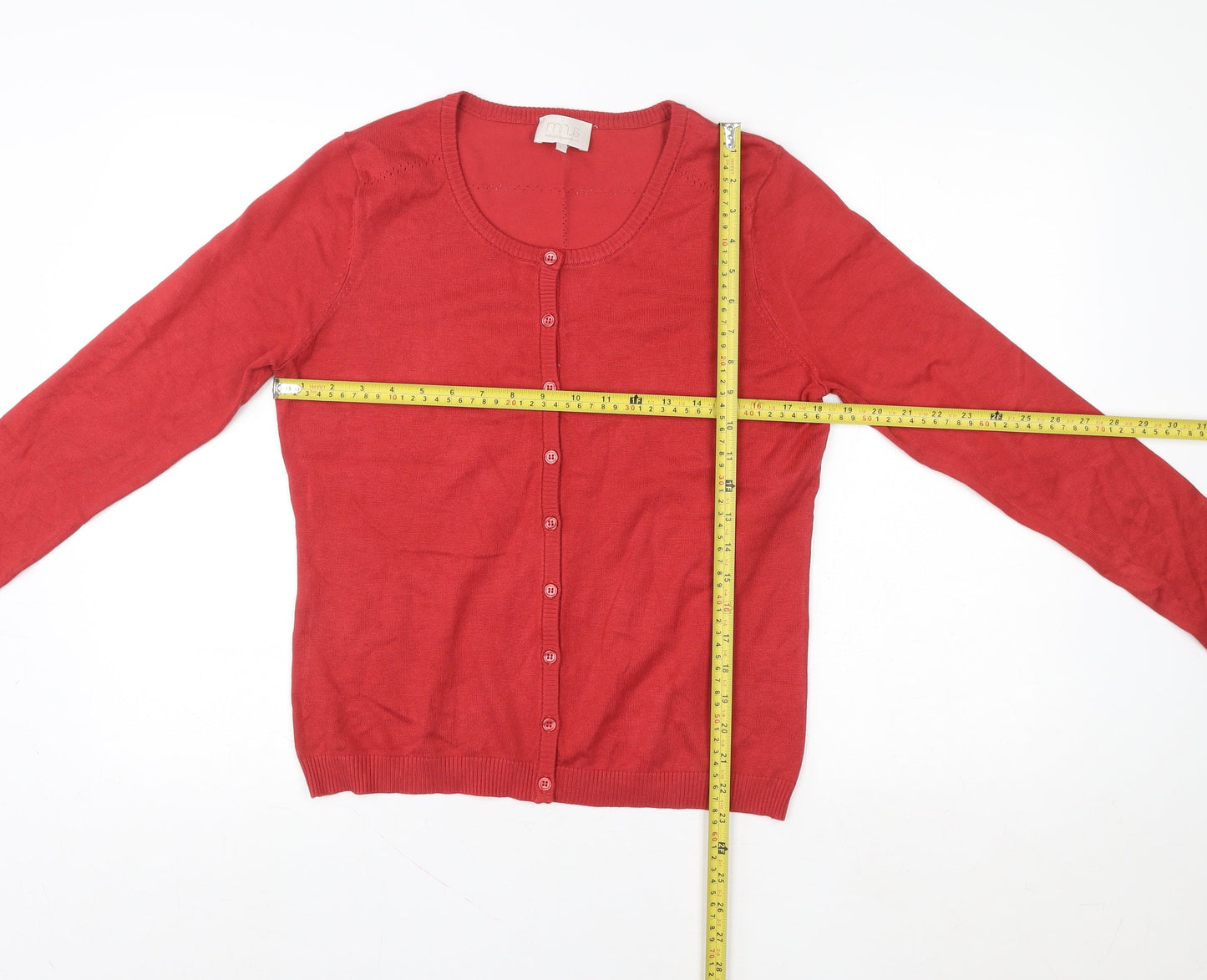 Minus Women Red Long Sleeve Button Cardigan L Knit Jumper