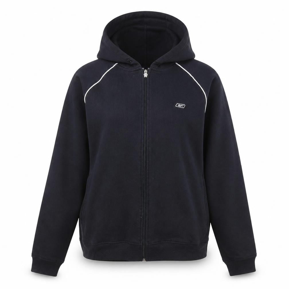 Reebok Womens Black Small Full Zip Hoodie Sweatshirt