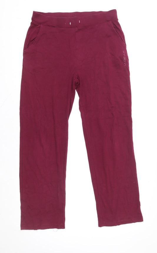 LA Gear Women's Red Size 12 Slim Fit Jersey Leggings