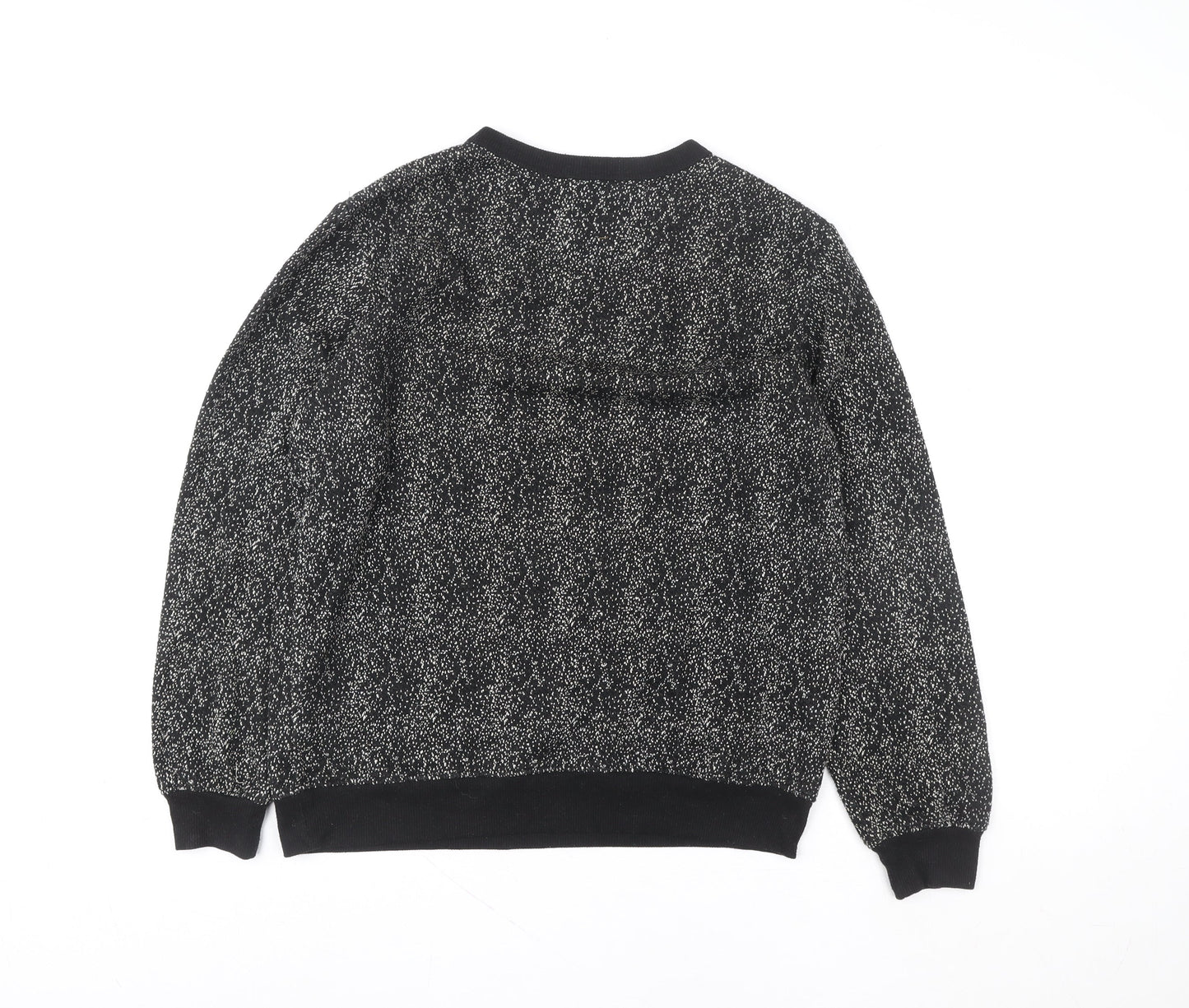 HYMN London Black & White Speckled Crew Neck Sweatshirt Size M