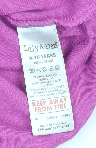 Lily & Dan Girls Pink Kevin the Carrot Long Sleeve Cotton T-Shirt 9-10 Years